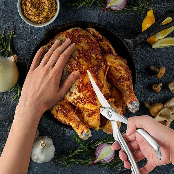 Heavy Duty Stainless Steel Poultry Shears, Premium Ultra Sharp Spring-Loaded Kitchen - dailyneed.life