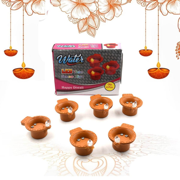 Water Sensor Diyas for Diwali Decoration | Diyas for Home Decoration| Diwali Decoration Items for Home Decor Diyas | Diwali LED Diyas Candle with Water Sensing Technology E-Diya, Diwali (6Pc Set) - dailyneed.life