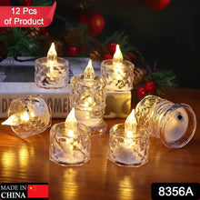 12 Pcs Flameless and Smokeless Decorative Acrylic Candles Transparent Led Tea Light Candle for Gifting, House, Diwali, Christmas, Festival, Events Decor Candles, Diwali - dailyneed.life