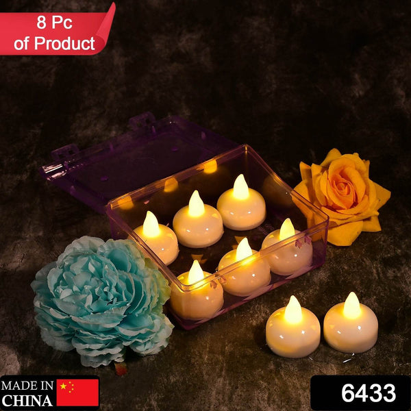8-Piece Battery Operated Flameless Floating Candles in Transparent Box – Decorative Wedding Tea Lights, Diwali - dailyneed.life