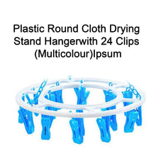 Plastic Round Cloth Drying Stand Hanger with 24 Clips (Multicolour) - dailyneed.life