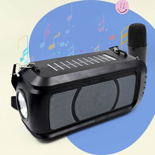Wireless Bluetooth Speaker 5W High Bass with Wireless Mic / Microphone, LED Torch, Solar Charging, Support USB & Adjustable Strap (1 Set) - dailyneed.life