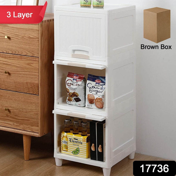 Multipurpose Storage Cabinet, Storage Solutions plastic drawers || Multi Layer Wardrobe Storage Drawers || Foldable Multipurpose Drawer Units For Kitchen, Bathroom, Bedroom, Cloth (3 Layer) - dailyneed.life