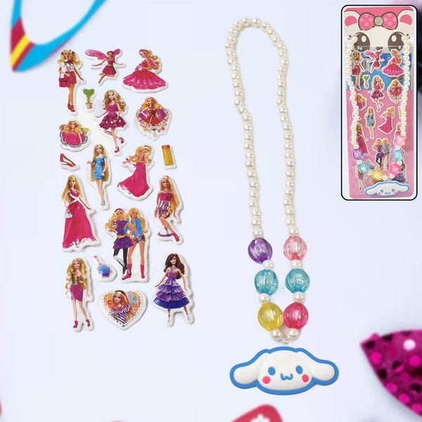 Self Adhesive Stickers Mix Design Kids Beaded Necklace (1 Set) - dailyneed.life