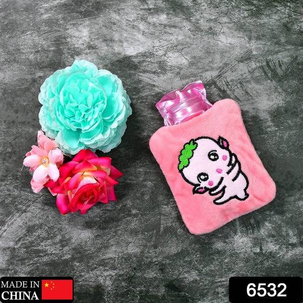 Pink Cartoon Small Hot Water Bag with Cover for Pain Relief - dailyneed.life