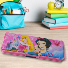 Plastic Multipurpose Compass Box – Double Deck Pencil Case with 2 Compartments & Cartoon Organizer (1 Pc, Mix Design) - dailyneed.life