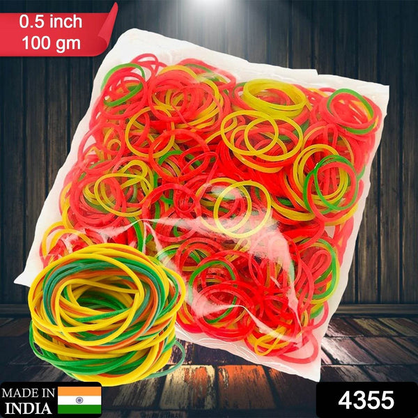 Multicolor Rubber Bands (Elastic & Reusable, Office & Home / 0.5 Inch 100GM), Hair accessories - dailyneed.life