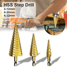 3X Large HSS Steel Step Cone Drill Titanium Bit Set Hole Cutter (4-32, 4-20, 4-12mm) - dailyneed.life