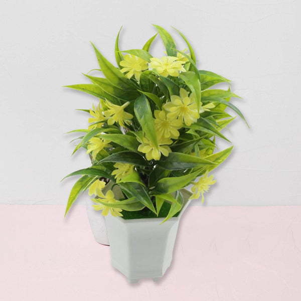 Artificial Flower Plant with Cute Pot – Home & Office Tabletop Decor, Indoor Balcony Plant (1 Pc) - dailyneed.life