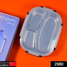 White Transparent Lunch Box for Kids and adults, Stainless Steel Lunch Box with 3 Compartments. - dailyneed.life