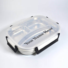 Customize White Transparent Lunch Box for Kids and adults, Stainless Steel Lunch Box with 3 Compartments. - dailyneed.life