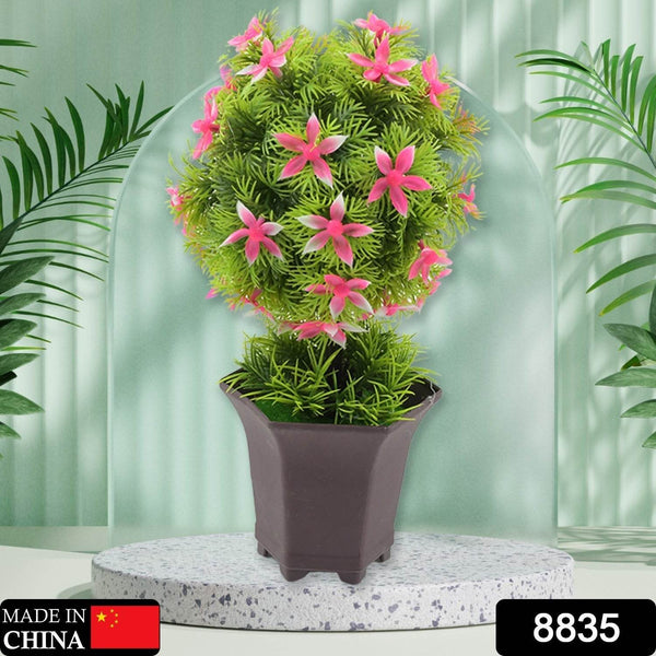 Wild Artificial Flower Plant with Cute Pot – Home Office Tabletop Decor, Indoor Balcony Decoration (1 Pc) - dailyneed.life