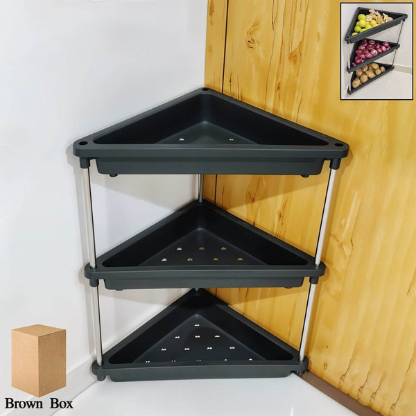 3-Layer Multipurpose Plastic Corner Storage Rack - dailyneed.life