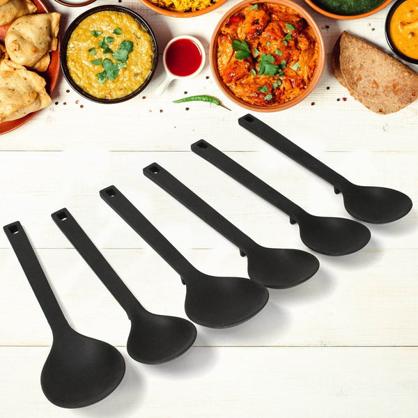Multipurpose Silicone Spoon, Silicone Basting Spoon Non-Stick Kitchen Utensils Household Gadgets Heat-Resistant Non Stick Spoons Kitchen Cookware Items For Cooking and Baking (6 Pcs Set) - dailyneed.life