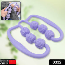Muscle Massage Roller, 6 Wheels Relieve Soreness Leg Muscle Roller Fitness Roller Muscle Relaxer Massage Roller Ring Clip All Round Massaging Uniform Force Elastic PP Drop Shaped for Home Use (1 Pc) - dailyneed.life