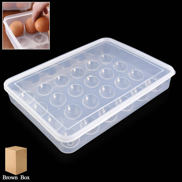 Plastic Egg 24 Grid Storage Container Holder for Refrigerator Egg Tray Holds 24 Eggs (1 Pc) - dailyneed.life