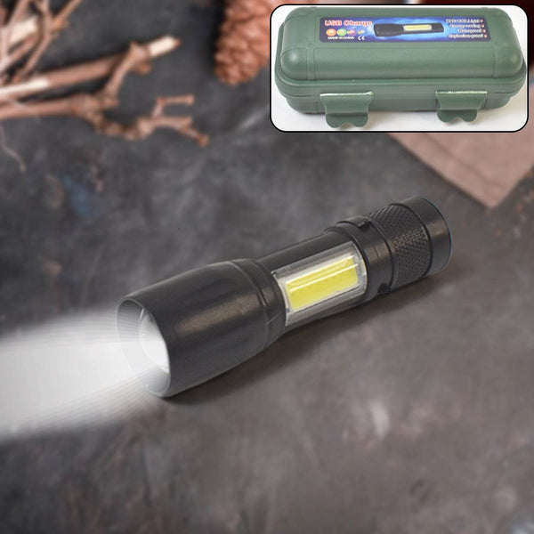 LED USB Rechargeable Mini Flashlight – Ultra-Bright Zoom & COB Side Lantern, Tactical Emergency Light - dailyneed.life