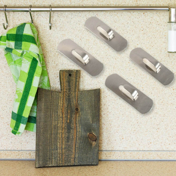 Self- Adhesive Hooks, Heavy Duty Wall Hooks Hangers Stainless Steel Waterproof Sticky Hooks for Hanging Robe Coat Towel Kitchen Bathroom and. - dailyneed.life