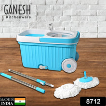 Sporty Plastic Spin Mop with Bigger Wheels and Plastic Auto Fold Handle for 360 Degree Cleaning. - dailyneed.life