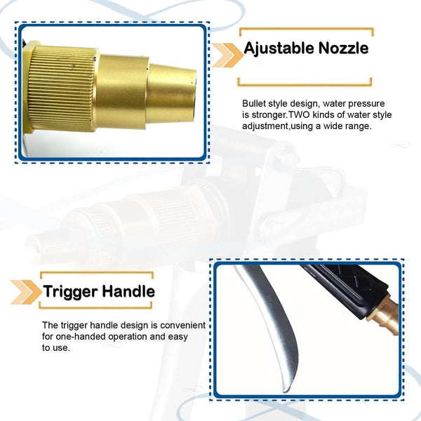 Durable Gold Color Trigger Hose Nozzle Water Lever Spray - dailyneed.life