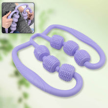 Muscle Massage Roller, 6 Wheels Relieve Soreness Leg Muscle Roller Fitness Roller Muscle Relaxer Massage Roller Ring Clip All Round Massaging Uniform Force Elastic PP Drop Shaped for Home Use (1 Pc) - dailyneed.life