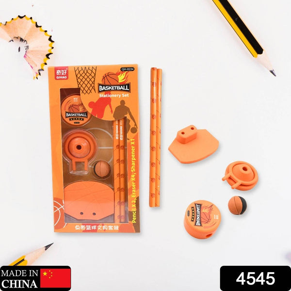 Football & Basketball Stationery Kit – Pencil, Sharpener & Eraser for Kids (Birthday Gift) - dailyneed.life