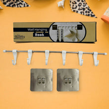 Stainless Steel Utensil Hanger Rail Nail Free Wall Mount with 2 Magic Stickers & 6 Plastic Hooks For Kitchen - dailyneed.life