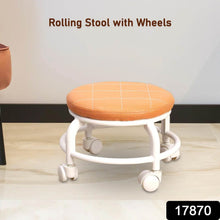 Roller Seat Stool Low Height Rolling Plastic Stool Multifunctional Small Household Movable Mini Stool Pulley Wheel Stool for Garage Home Library (1 Pc) - dailyneed.life