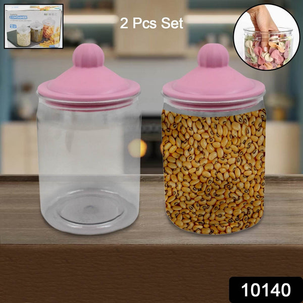 Transparent Kitchen Plastic Container/ Jar Set (2 Pcs Set / 1100 ML Approx) - dailyneed.life