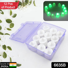 GREEN FLAMELESS LED TEALIGHTS, SMOKELESS PLASTIC DECORATIVE CANDLES - LED TEA LIGHT CANDLE FOR HOME DECORATION, Diwali (PACK OF 12) - dailyneed.life