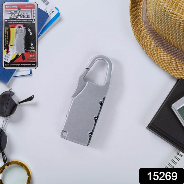 Silver Tone Motorcycle Bike Helmet Lock Portable 3 Digit Security Resettable Lock Anti-Theft Luggage Lock - dailyneed.life