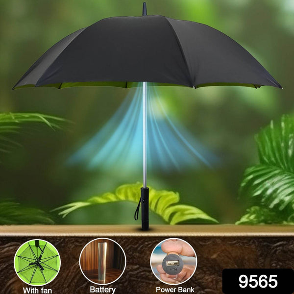 Sun Umbrella with Inside Fan & Power Bank Umbrellas For Summer (1 Pc) - dailyneed.life