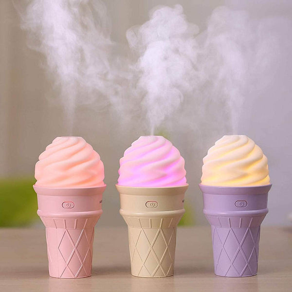 Ice Cream Design LED Humidifier for Freshening Air & Fragrance (Multicoloured) - dailyneed.life