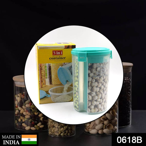 3 in 1 Transparent Air Tight Storage Dispenser Container (With Color Box) - dailyneed.life