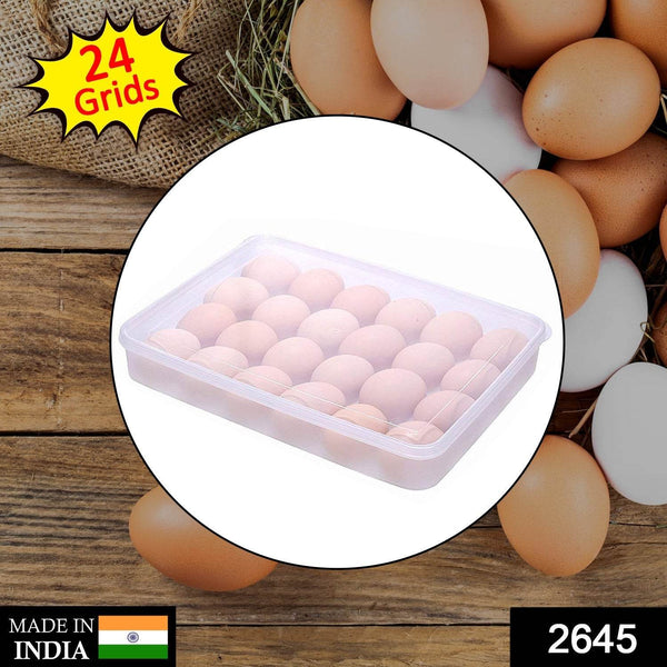 24 Grids Plastic Egg Box Container Holder Tray for Fridge with Lid for 2 Dozen Egg Tray - dailyneed.life