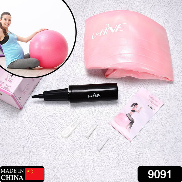 Anti Burst 65 cm Exercise Ball with Inflation Pump, Non-Slip Gym Ball, for Yoga (1 Pc / Mix Design & Color) - dailyneed.life