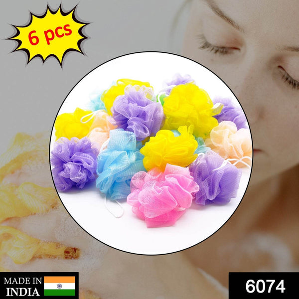 Bath Shower Loofah Sponge Pouf Body Scrubber (Pack of 6Pcs) - dailyneed.life