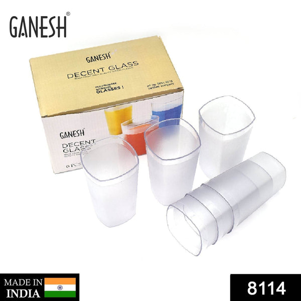 Ganesh Decent Glass, 350ml, Set of 6 - dailyneed.life