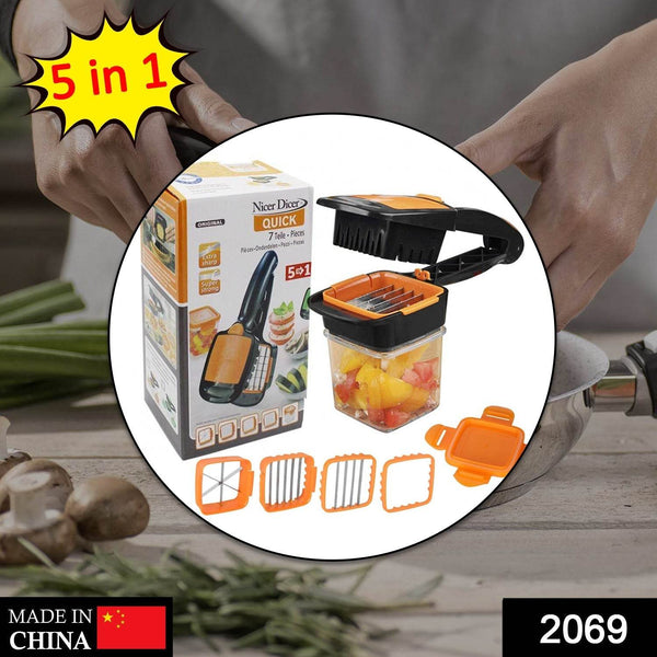 5 In 1 Nicer Dicer used for cutting and shredding of various types of food stuff in all kitchen purposes. - dailyneed.life