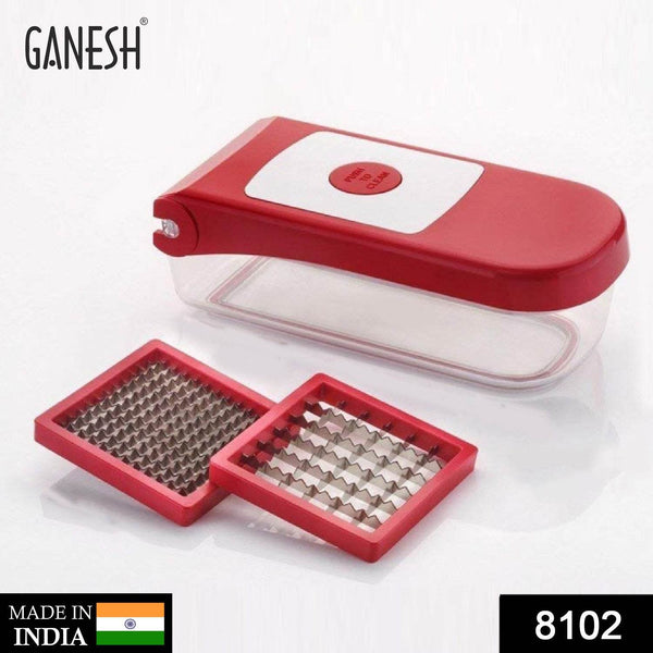 Ganesh Plastic Chopper Vegetable and Fruit Cutter, Red - dailyneed.life