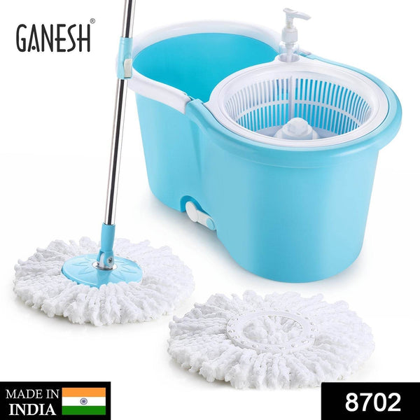 Plastic Spinner Bucket Mop 360 Degree Self Spin Wringing with 2 Absorbers for Home and Office Floor Cleaning Mops Set - dailyneed.life