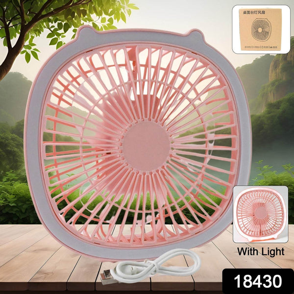 USB PORTABLE MINI DESK FAN WITH LIGHT & COLOR BOX (1 PC / Mix Color) - dailyneed.life