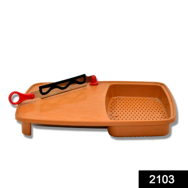 Thick Plastic Kitchen Chopping Cutting Slicing Tray with Holder - dailyneed.life