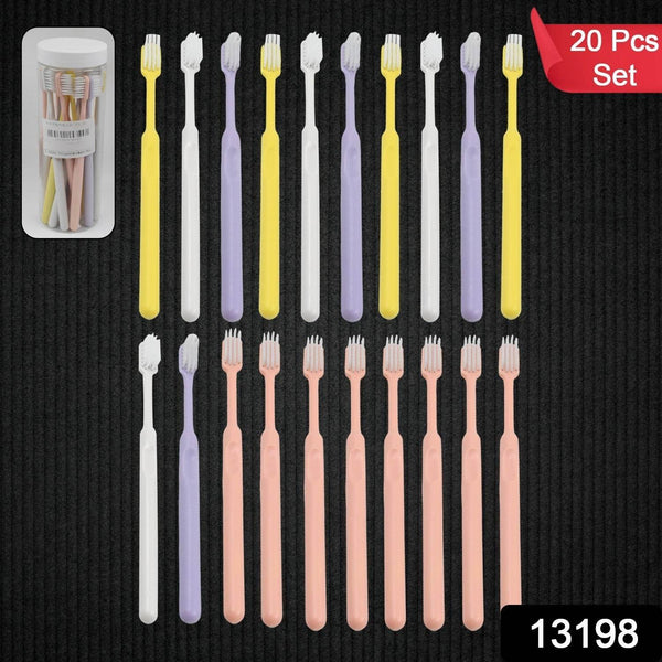 Plastic Toothbrush With Plastic Round Box (20 pcs Set) - dailyneed.life