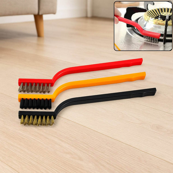 3-Piece Mini Wire Brush Set: Tackle Tough Cleaning Jobs (Multi-Material) - dailyneed.life