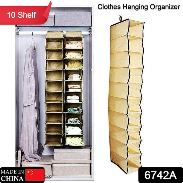 10 Tier Multipurpose Storage Rack, Foldable, Collapsible Fabric Wardrobe Organiser for Clothes - dailyneed.life
