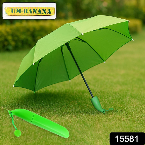 Green Stylish Banana Shaped Mini Foldable Umbrella - dailyneed.life