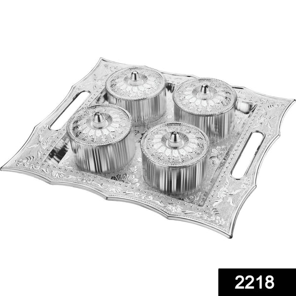Dry Fruit Air Tight Bowls Tray with Lids 4 Section Snacks Mukhvas Dani - dailyneed.life