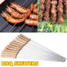 Barbecue Skewers for BBQ Tandoor and Gril with Wooden Handle - Pack of 12 - dailyneed.life
