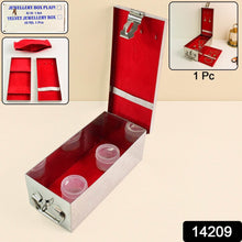 Premium Stainless Steel Velvet Lined Jewellery Storage Box with Lock and Red Interior - dailyneed.life